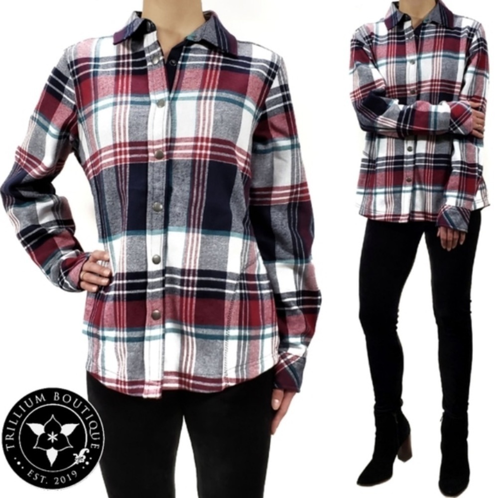 NWT’S Orvis, Pinnacle, Oversized Plaid 100% Bonded Flannel Shacket SZ XXL